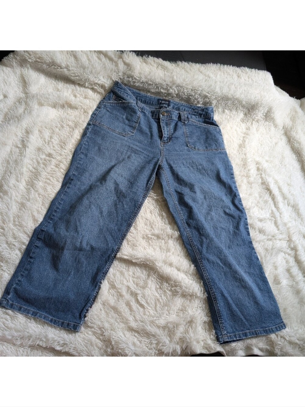 Sonoma Blue Denim Straight Leg Style Capri Ankle Cropped Jeans Size 12